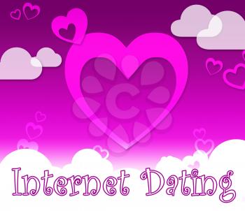 Internet Dating Hearts Represents Find Love And Relationship