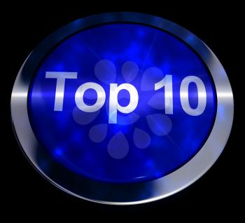 Top Ten Button Showing Best Rated In The Charts 3d Rendering