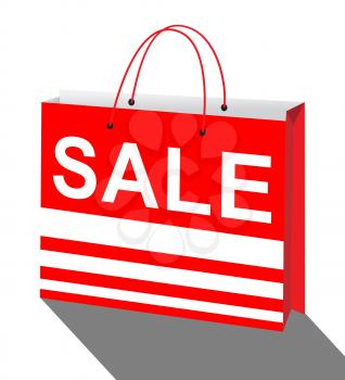 Sale Shopping Bag Represents Bargain Offers 3d Illustration