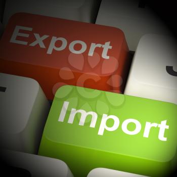 Export And Import Keys Shows International Trade 3d Rendering
