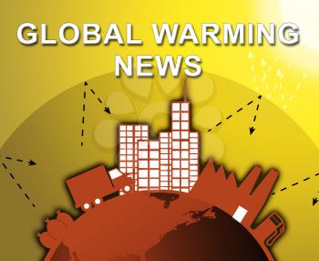 Global Warming News Means Climate Media 3d Illustration
