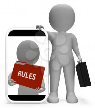Rules Folder Phone Indicating Arranging Regulated 3d Rendering