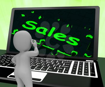 Sales On Laptop Showing Promotions And Price Deals 3d Rendering