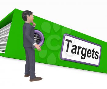 Targets Folder Showing Goal Forecast And Folders 3d Rendering
