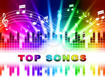 Top Songs Colorful Design Indicates Sound Track And Music Charts
