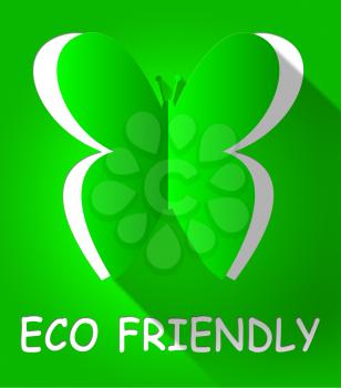 Eco Friendly Butterfly Cutout Shows Environmental 3d Illustration
