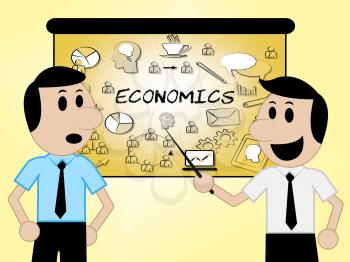 Economics Icons Characters Meaning Finance Economy And Monetary 3d Illustration