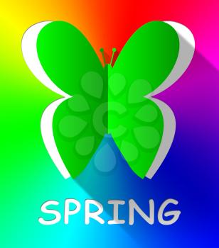 Spring Butterfly Cutout Shows Natural Environment 3d Illustration
