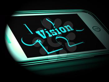 Vision On Smartphone Showing Predictions And Future Goals 3d Rendering