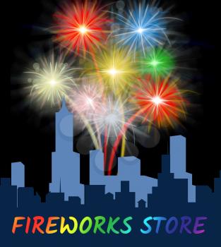 Fireworks Store Exploding Over City Shows Retail Pyrotechnics For Sale
