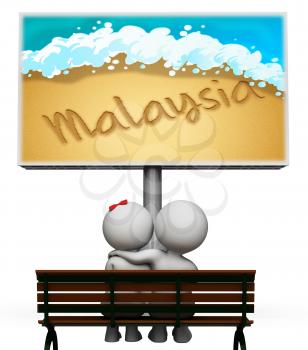Malaysia Holiday Sign Showing Vacation Asia 3d Illustration