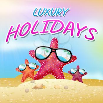 Luxury Holidays Beach Starfish Represents High Quality 3d Illustration