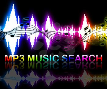 Mp3 Music Search Soundwaves Means Online Track Searching