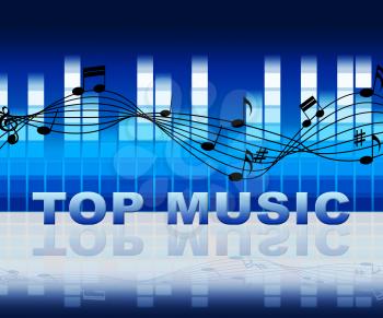 Top Music Symbols Show Chart Hits And Audio