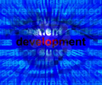 Development Word Showing Improvement Advancement And Growth 3d Illustration