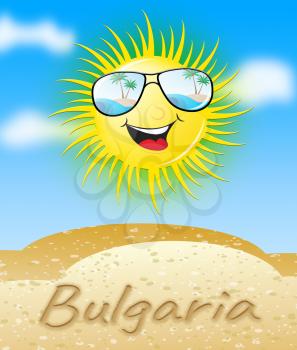 Bulgaria Sun With Glasses Smiling Meaning Sunny 3d Illustration