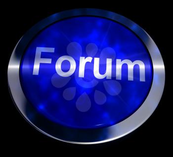 Forum Button For Social Media Community Or Getting Information 3d Rendering