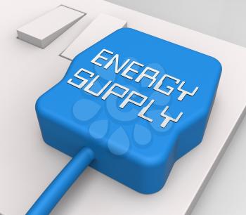 Energy Supply Plug In Socket Shows Electric Power 3d Rendering