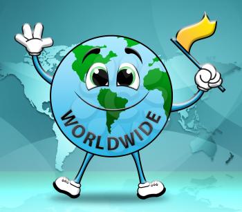 Worldwide Globe Shows World Globalization 3d Illustration