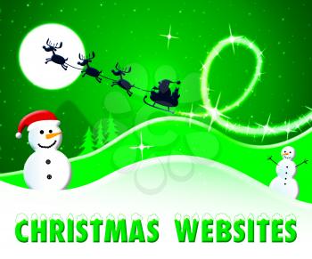 Chritmas Websites Snowmen And Santa Shows Xmas Sites 3d Illustration