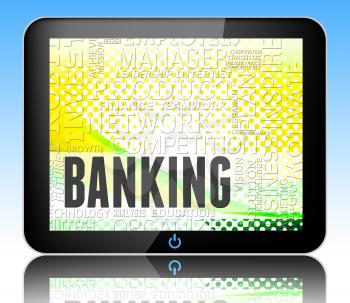 Banking Word Tablet Shows Online Bank 3d Illustration