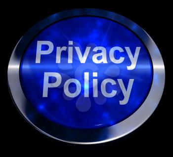 Privacy Policy Button In Blue Showing The Company Data Protection Terms 3d Rendering