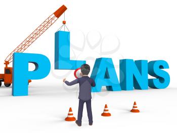 Make Plans Character Indicating Goals Planner 3d Rendering