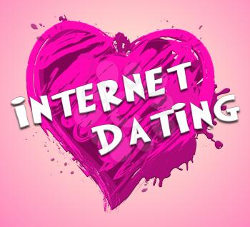 Internet Dating Heart Design Representing Find Love 3d Illustration
