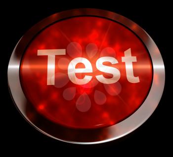 Test Button In Red Showing Quiz Or Online Questionnaires 3d Rendering