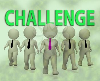 Challenge Businessmen Characters Showing Overcoming Difficulties 3d Rendering
