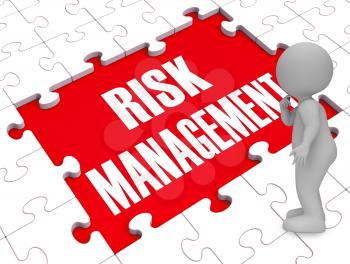 Risk Management Shows Identifying, Evaluating And Treating Risks 3d Rendering