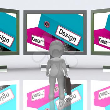 Design And Content Screen Showing Company Advertising 3d Rendering