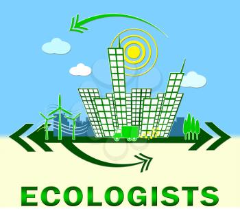 Ecologists Town Showing Earth Day Environment 3d Illustration