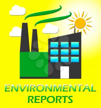 Environment Reports Factory Represents Nature 3d Illustration