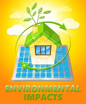 Environmental Impacts House Displays Ecology Effect 3d Illustration