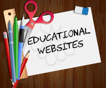 Educational Websites Paper Showing Learning Sites 3d Illustration