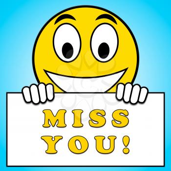 Miss You Sign Meaning Longing 3d Illustration