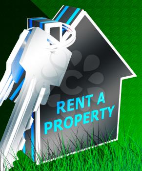 Rent A Property Keys Means House Rental 3d Rendering