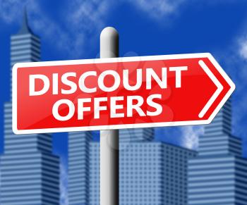 Discount Offers Sign Showing Sale Promo 3d Illustration