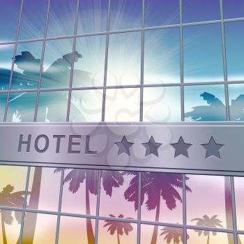 Hotel Lodging Facade Showing Holiday Vacation 3d Illustration