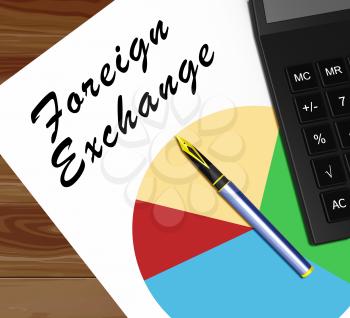 Foreign Exchange Graph Means Forex Rate 3d Illustration