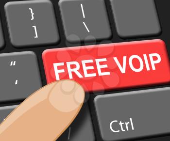 Free Voip Key Showing Internet Voice 3d Illustration
