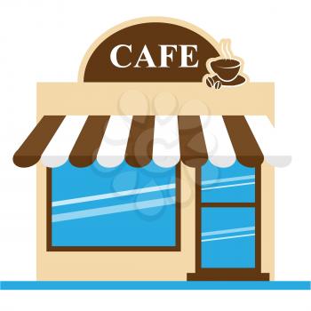 Cafe Shop Icon Means Brewed Coffee 3d Illustration