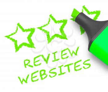 Review Websites Stars Means Site Performance 3d Illustration