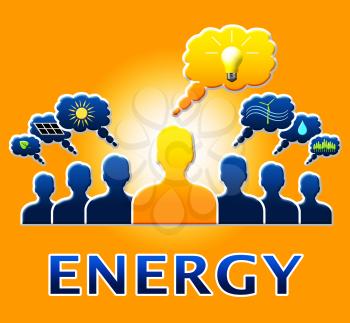 Energy Bulb People Means Electric Power 3d Illustration