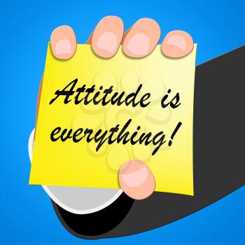 Attitude Is Everything Meaning Happy Positive 3d Illustration