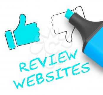 Review Websites Thumbs Up Means Site Performance 3d Illustration