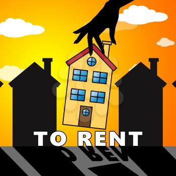 House To Rent Meaning Property Rentals 3d Illustration