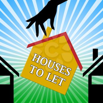 Houses To Let Hand Shows For Rent 3d Illustration