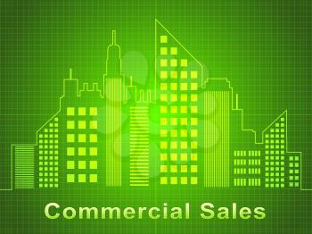 Commercial Sales Skyscrapers Represents Real Estate Offices 3d Illustration